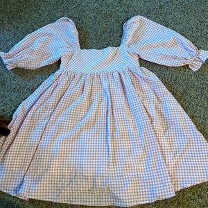 Sweet lemon pink gingham print dress